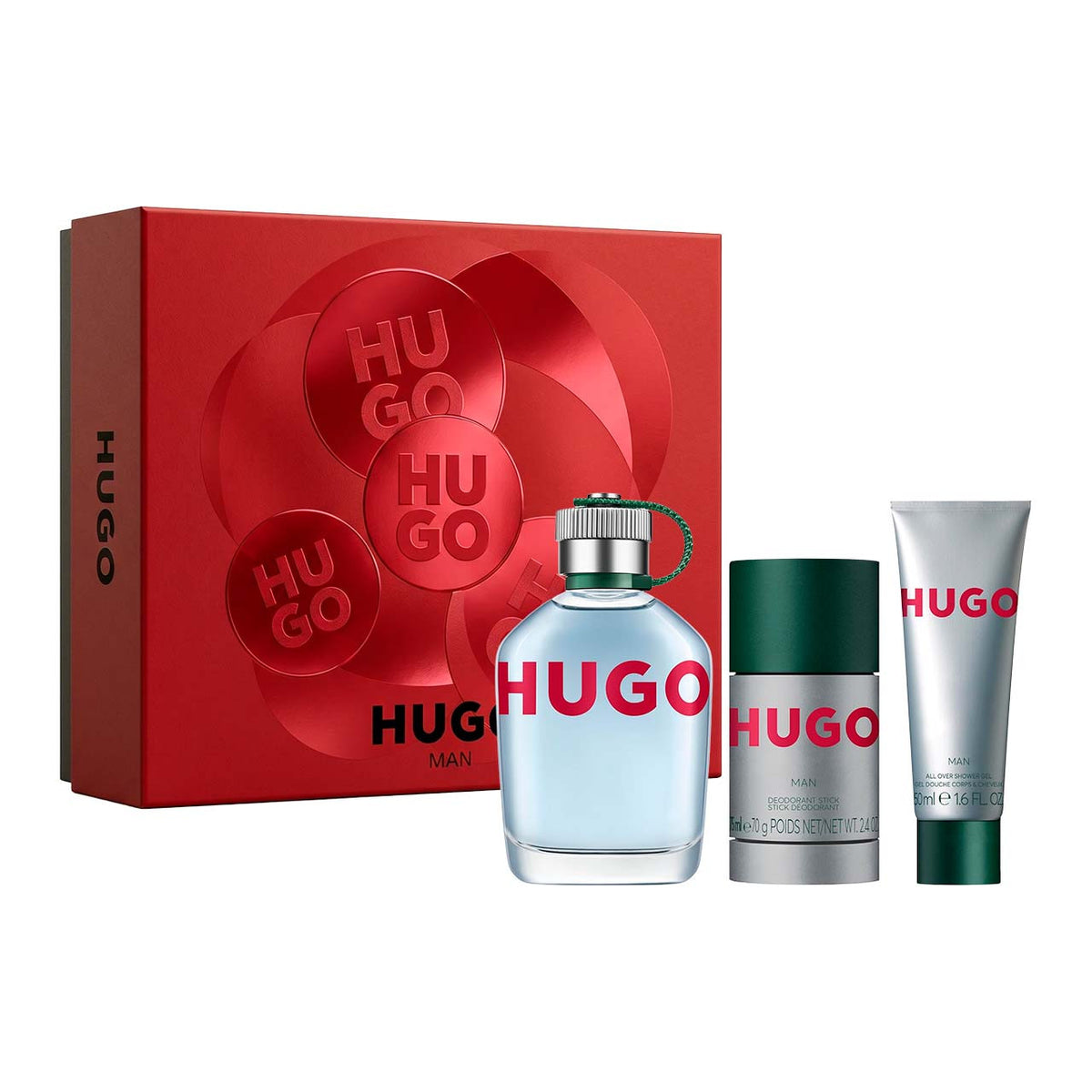 Hugo Estuche 3 Piezas-Caballero EDT 125ML + Desodorante 75ML + Gel de Baño 50ML